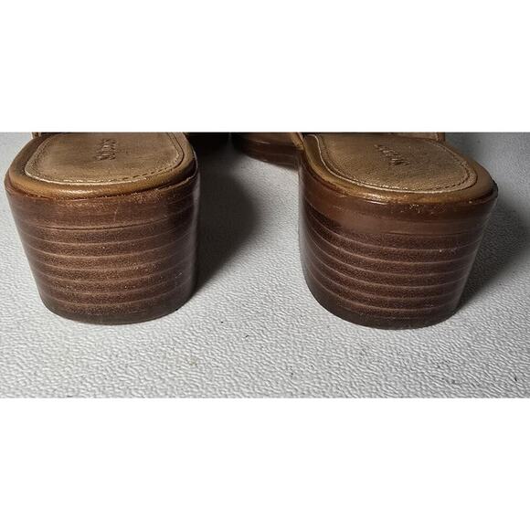 Soludos Venetian Mule Slide Heels Brown Leather Sz 7.5 - Picture 7 of 9